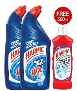 Harpic Original 1 Lt at FLAT 20% OFF (Buy 2 & Get Harpic 500ml Cleaner Free)
