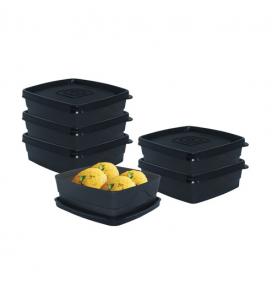Cello Max Fresh Black Square 350 ML Containers - Set of 6 at 37% Off + Free Shipping
