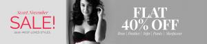 Get Flat 40% off on Women Lingerie at Zivame