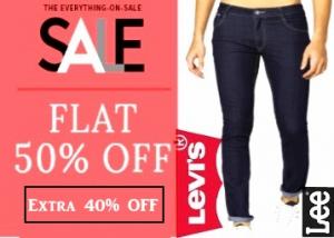 Bumper Sale : John Players, Flying Machine Jeans Flat 50% Off + Extra 40% Off