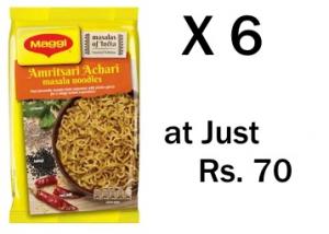 Hurry:-Maggi Amritsari Achari Masala Noodles 73 Gm (Pack Of 6) at Just Rs. 70